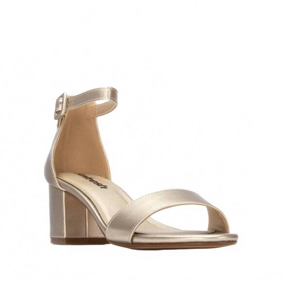 XTI Shoes - NEW XTI women's block heel ankle strap sandals in gold
